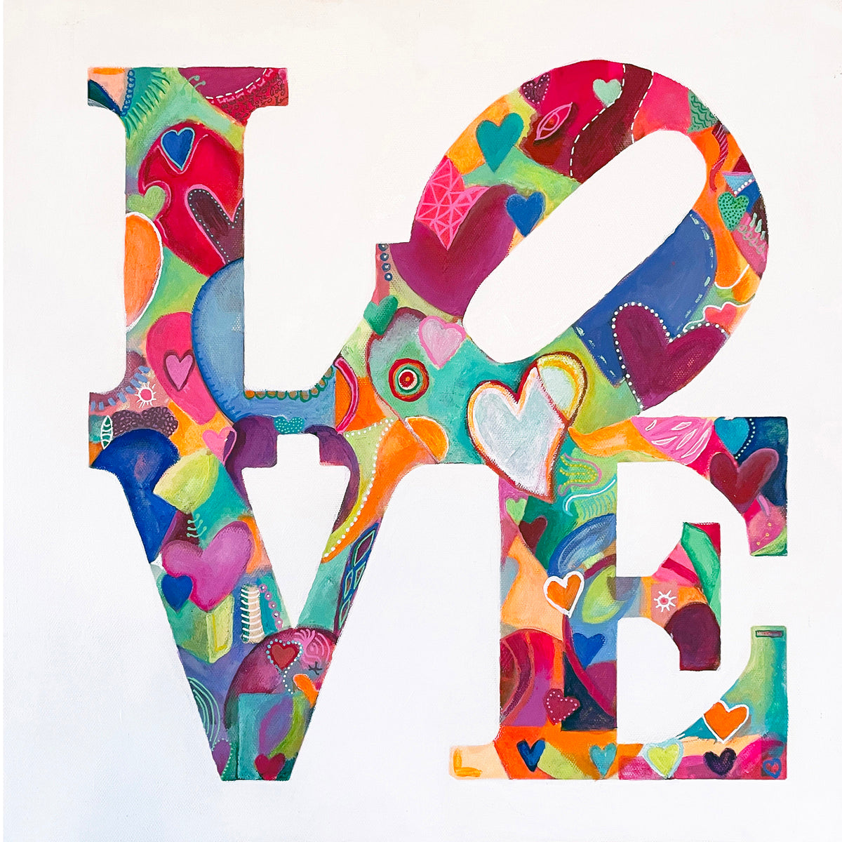 Love Is In The Air by Annette Back (16x16)-Acrylics/Mixed Media on Canvas-annettebackart