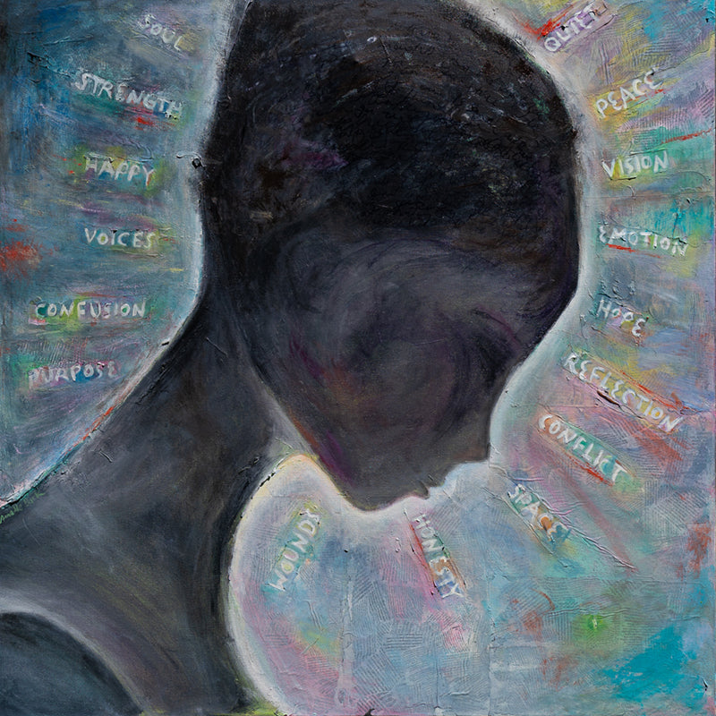 I Think Therefore I am by Annette Back - 36x36-Original Oil on Canvas-annettebackart