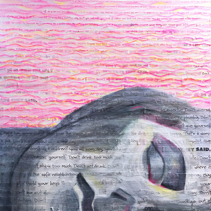 Be A Lady by Annette Back - 48x48-Original Acrylics/Mixed Media on Canvas-annettebackart