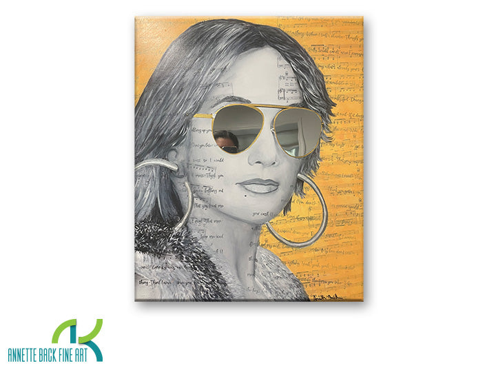 JLo Sees You-Acrylics/Mixed Media on Canvas-annettebackart