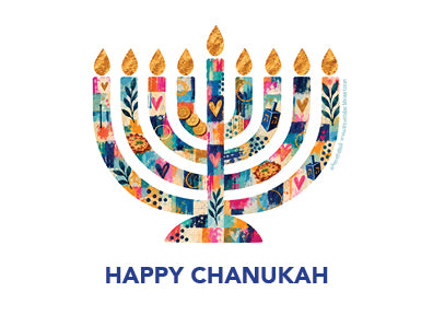 Printed Chanukah Note Card