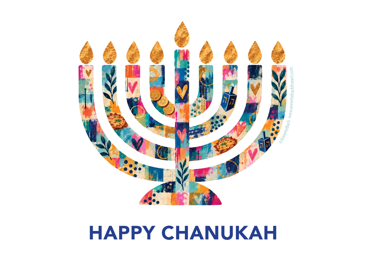 Printed Chanukah Note Card