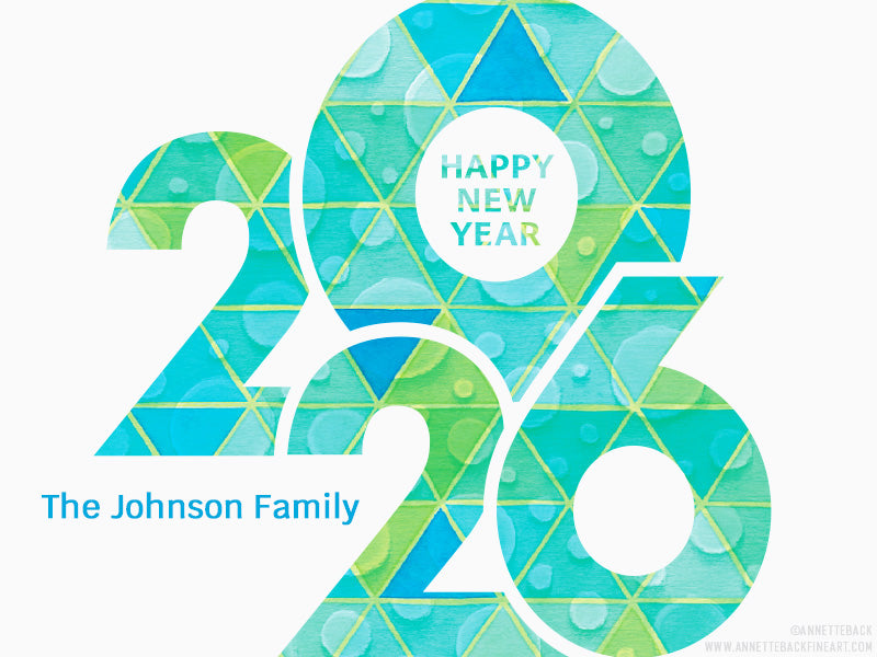 Happy New Year 2026 Card, Digital-Notecard-annettebackart