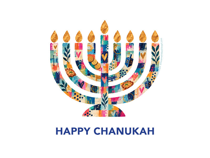 Chanukah Card-Collage, Digital-Notecard-annettebackart