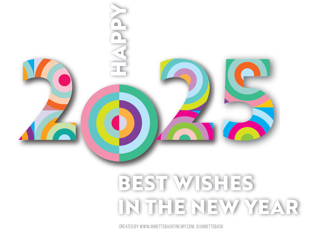 Happy New Year 2025 Card, Digital-Notecard-annettebackart