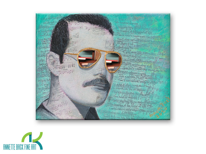 Freddie Sees You by Annette Back - 10x8-Original Oil on Canvas-annettebackart
