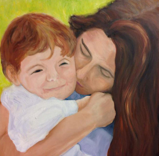 The Embrace by Annette Back - 24x24-Original Oil on Canvas-annettebackart