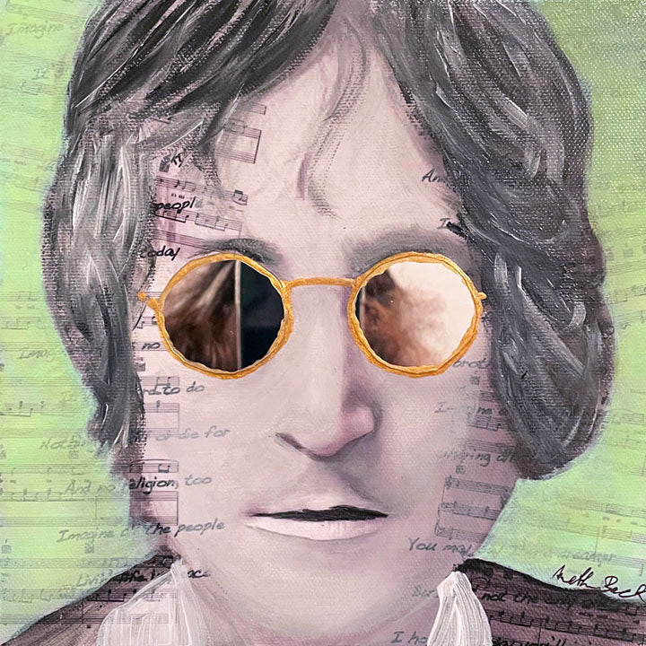 Sunglass Series - 8x8-Acrylics/Mixed Media on Canvas-annettebackart