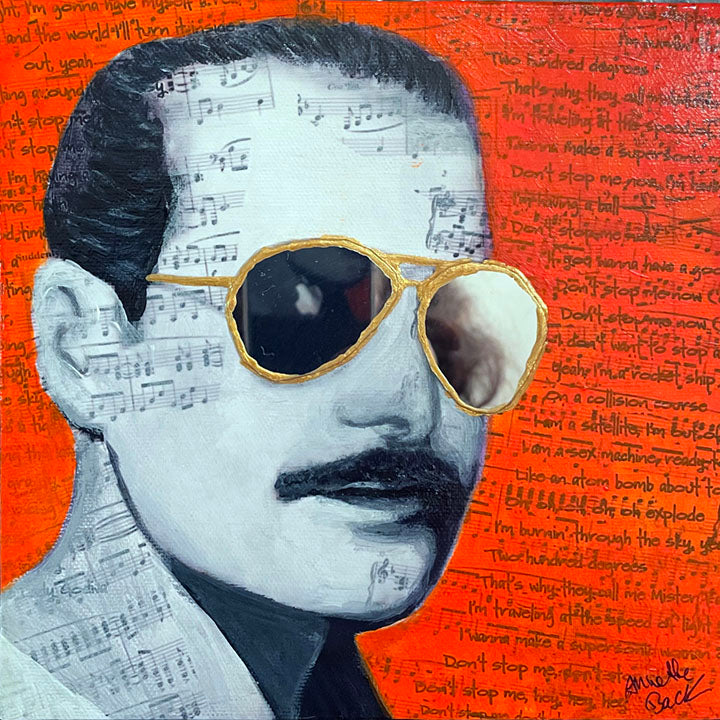 Sunglass Series - 8x8-Acrylics/Mixed Media on Canvas-annettebackart