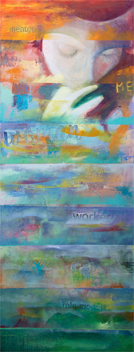 I Am Woman by Annette Back - 12x30, set of 3-Original Oil on Canvas-annettebackart