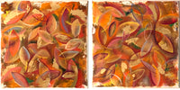 Leaves by Annette Back, 12x12/set of 2-Original Oil on Canvas-annettebackart