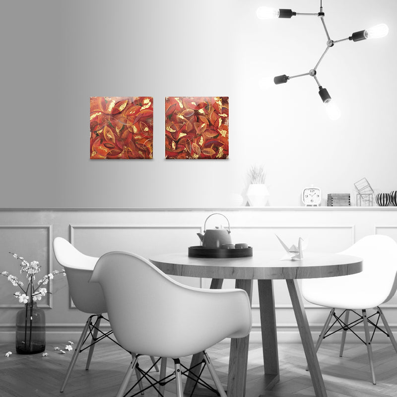 Leaves - Limited Edition/ Hand Embellished/ Gallery Wrap-Canvas Print-annettebackart