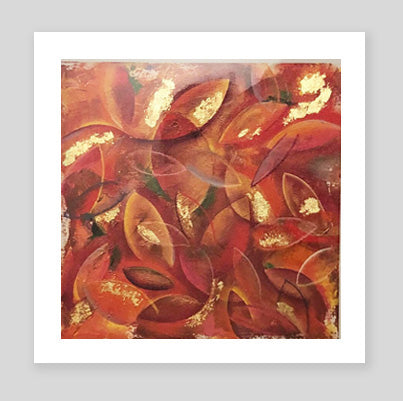 Leaves - Limited Edition/Hand embellished with Gold Leaf/Framed by Annette Back-Framed Print-annettebackart