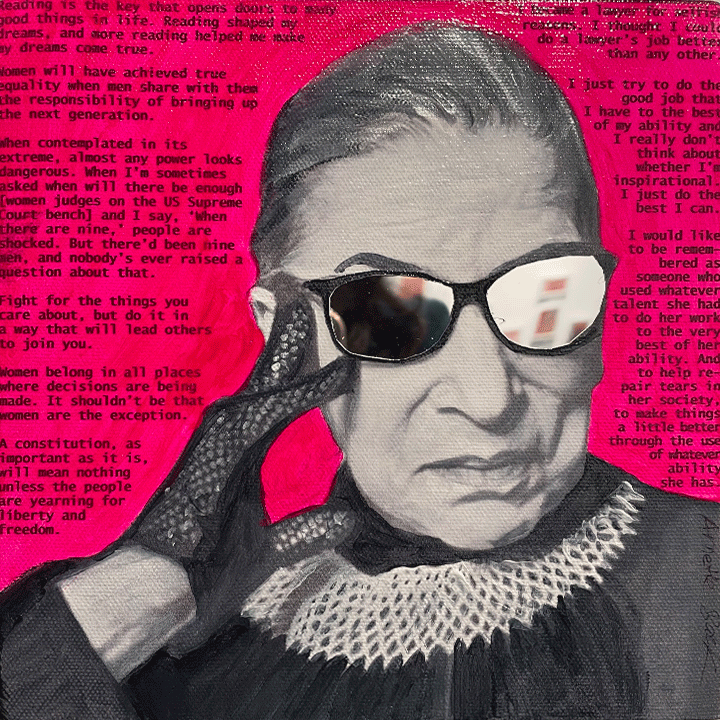 Sunglass Series - 8x8-Acrylics/Mixed Media on Canvas-annettebackart