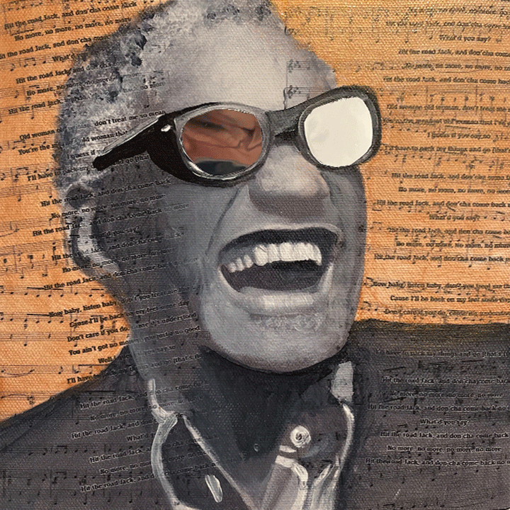 Sunglass Series - 8x8-Acrylics/Mixed Media on Canvas-annettebackart