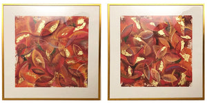 Leaves - Limited Edition/Hand embellished with Gold Leaf/Framed by Annette Back-Framed Print-annettebackart